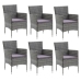 Juego muebles jardín 7 pzas con cojines ratán sintético gris