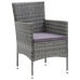 Juego muebles jardín 7 pzas con cojines ratán sintético gris