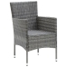 Juego muebles jardín 7 pzas con cojines ratán sintético gris