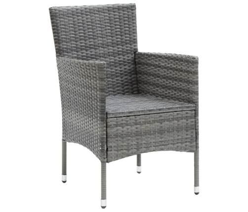 Set de muebles jardín 9 pzas con cojines ratán sintético gris