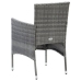Set de muebles jardín 9 pzas con cojines ratán sintético gris