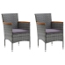 Juego muebles jardín 3 pzas con cojines ratán sintético gris