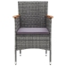 Set de muebles jardín 9 pzas con cojines ratán sintético gris