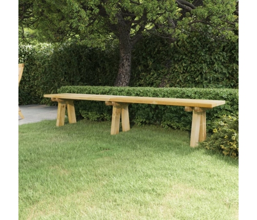 Banco de jardín madera maciza de pino impregnada 220 cm