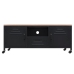 Mueble TV hierro y madera maciza de abeto negro 110x30x43 cm