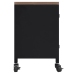 Mueble TV hierro y madera maciza de abeto negro 110x30x43 cm