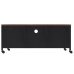 Mueble TV hierro y madera maciza de abeto negro 110x30x43 cm