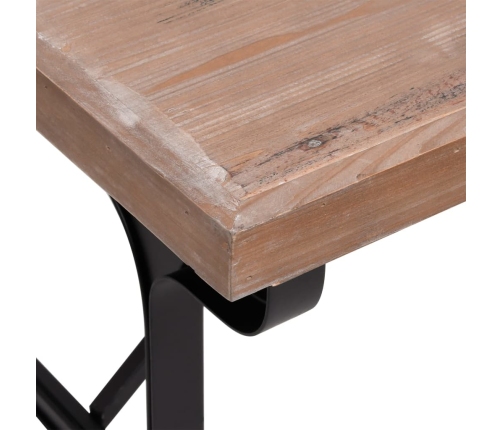 Mesa de comedor madera maciza de abeto y hierro 110x65x82 cm