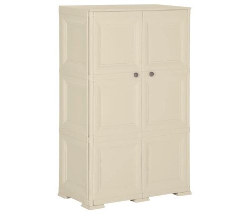 Armario de plástico diseño madera blanco angora 79x43x125 cm