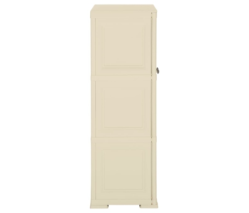 Armario de plástico diseño madera blanco angora 79x43x125 cm