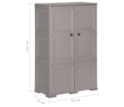 Armario de plástico diseño de madera gris 79x43x125 cm