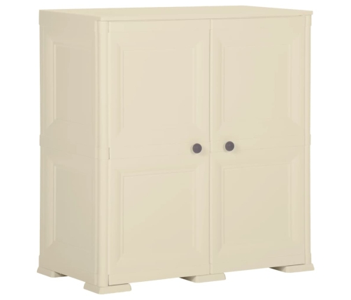 Armario de plástico diseño madera blanco angora 79x43x85,5 cm