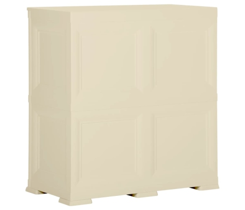 Armario de plástico diseño madera blanco angora 79x43x85,5 cm