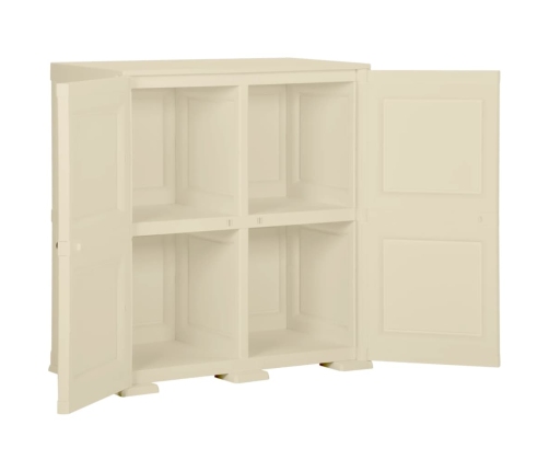 Armario de plástico diseño madera blanco angora 79x43x85,5 cm