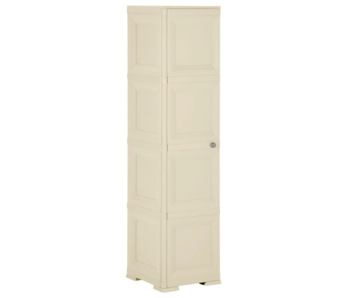 Armario de plástico diseño madera blanco angora 40x43x164 cm