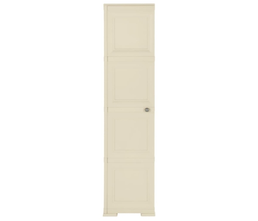 Armario de plástico diseño madera blanco angora 40x43x164 cm