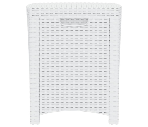 Caja de almacenaje de jardín ratán PP blanco 39x39x46 cm