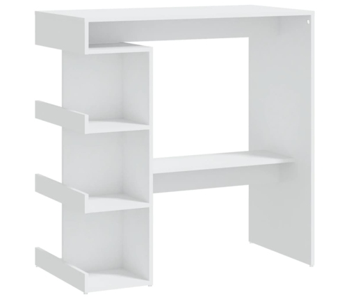 vidaXL Mesa bar estante almacenaje contrachapada blanco 100x50x101,5cm