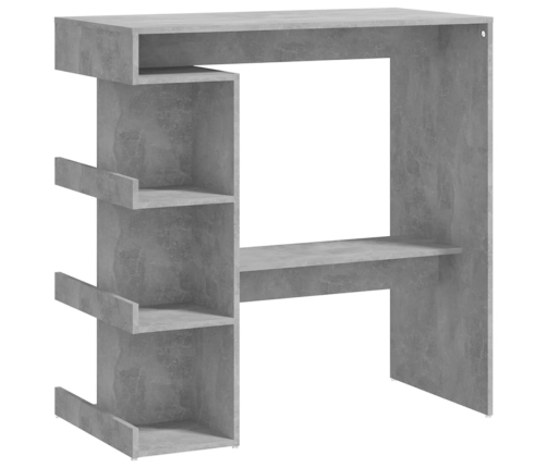 Mesa bar almacenaje contrachapada gris hormigón 100x50x101,5 cm