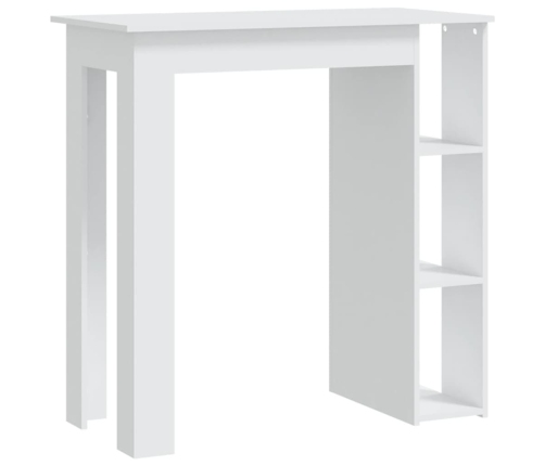 Mesa bar con estante madera contrachapada blanco 102x50x103,5cm