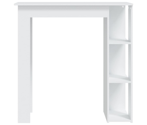 Mesa bar con estante madera contrachapada blanco 102x50x103,5cm