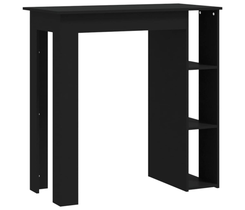 vidaXL Mesa bar con estante madera contrachapada negro 102x50x103,5 cm