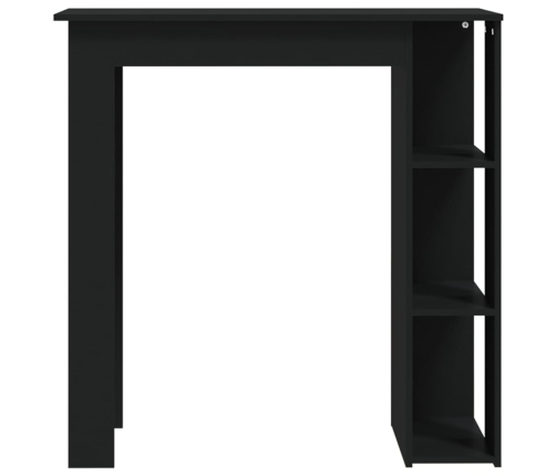 Mesa bar con estante madera contrachapada negro 102x50x103,5 cm