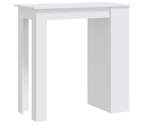 vidaXL Mesa bar estante almacenaje contrachapada blanco 102x50x103,5cm