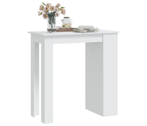 vidaXL Mesa bar estante almacenaje contrachapada blanco 102x50x103,5cm