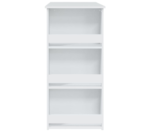 vidaXL Mesa bar estante almacenaje contrachapada blanco 102x50x103,5cm