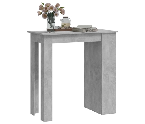 Mesa alta con estante almacenaje gris hormigón 102x50x103,5 cm