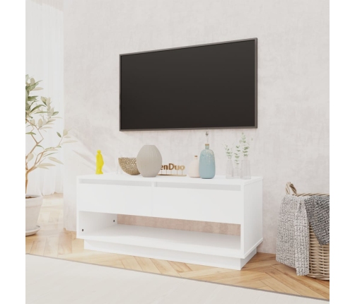 Mueble para TV madera contrachapada blanco 102x41x44 cm