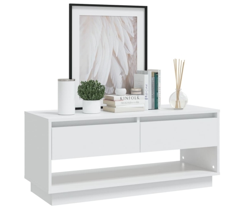 Mueble para TV madera contrachapada blanco 102x41x44 cm