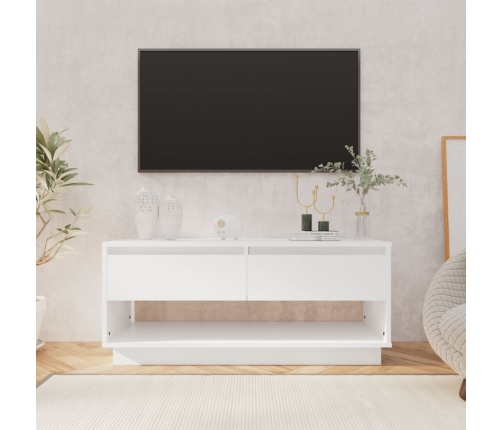 Mueble para TV madera contrachapada blanco 102x41x44 cm