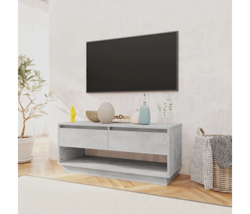 Mueble para TV madera contrachapada gris hormigón 102x41x44 cm