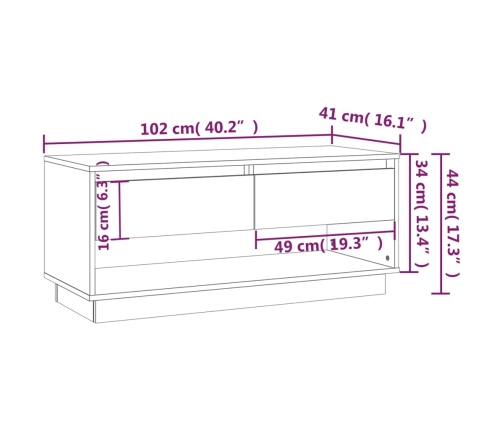 Mueble para TV madera contrachapada gris hormigón 102x41x44 cm