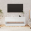 vidaXL Mueble para TV madera contrachapada blanco brillo 102x41x44 cm