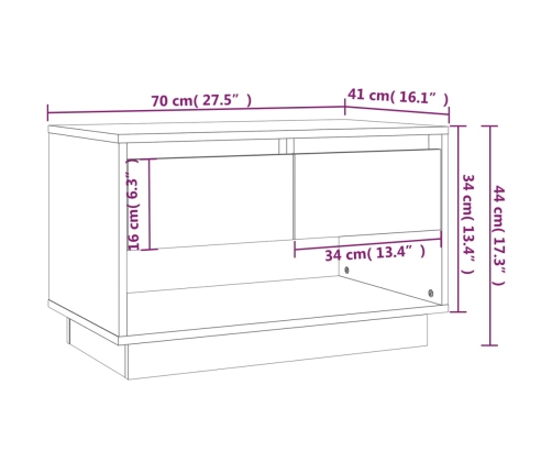 Mueble para TV madera contrachapada negro 70x41x44 cm