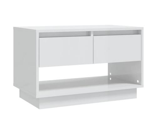 vidaXL Mueble para TV madera contrachapada blanco brillo 70x41x44 cm