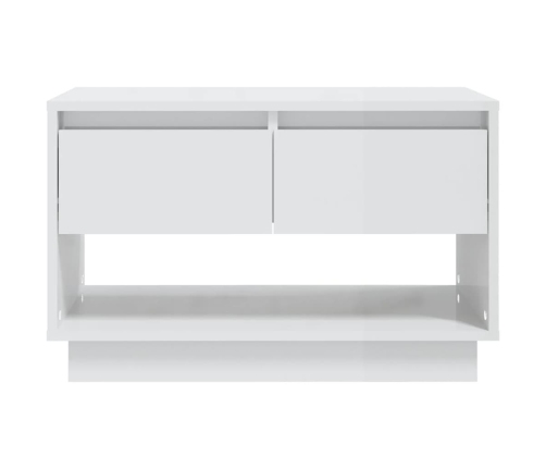 Mueble para TV madera contrachapada blanco brillo 70x41x44 cm