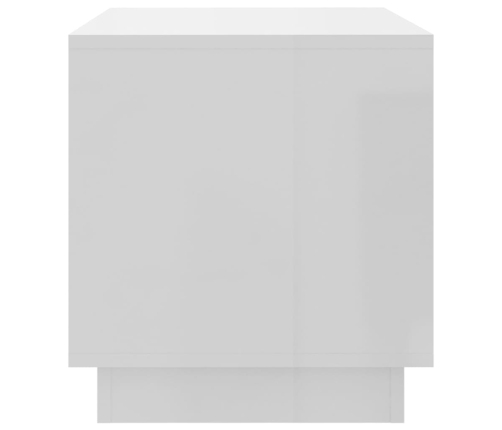 vidaXL Mueble para TV madera contrachapada blanco brillo 70x41x44 cm