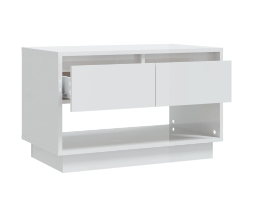 vidaXL Mueble para TV madera contrachapada blanco brillo 70x41x44 cm