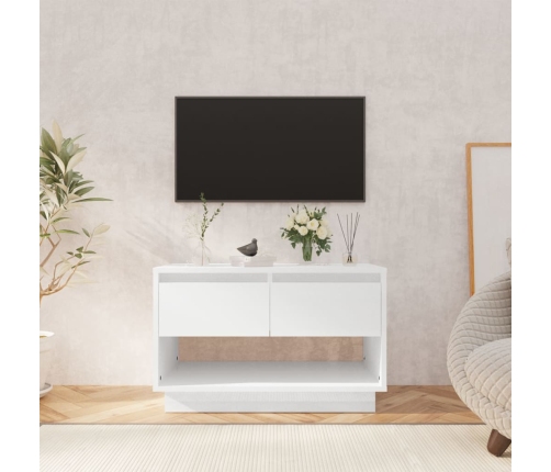 Mueble para TV madera contrachapada blanco brillo 70x41x44 cm