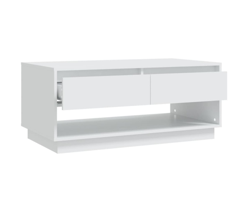 Mesa de centro madera contrachapada blanco 102,5x55x44 cm