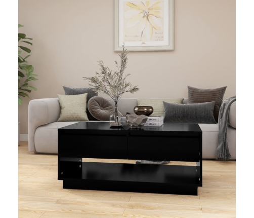 Mesa de centro madera contrachapada negro 102,5x55x44 cm