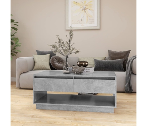 Mesa de centro madera contrachapada gris hormigón 102,5x55x44cm