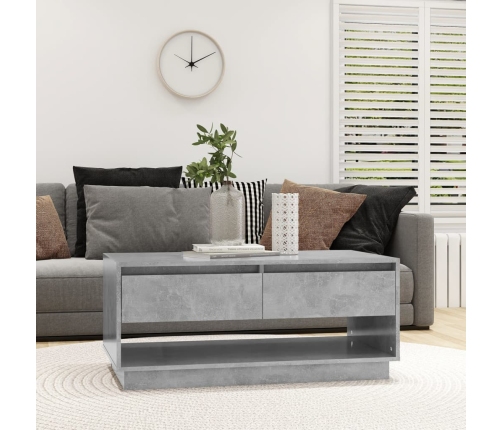 Mesa de centro madera contrachapada gris hormigón 102,5x55x44cm