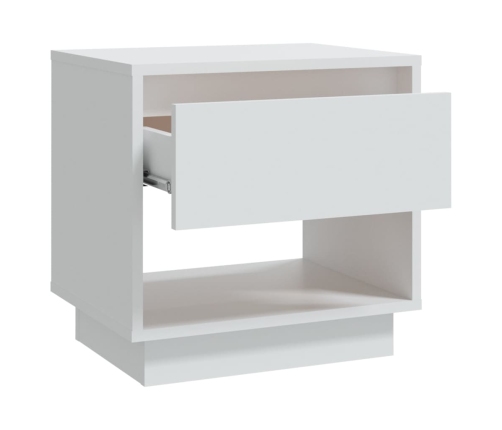 vidaXL Mesita de noche madera contrachapada blanco 45x34x44 cm