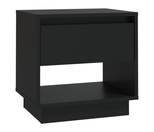 vidaXL Mesita de noche madera contrachapada negro 45x34x44 cm