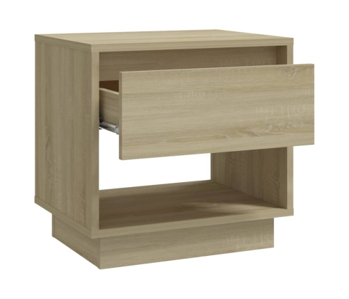 Mesita de noche madera contrachapada roble Sonoma 45x34x44 cm